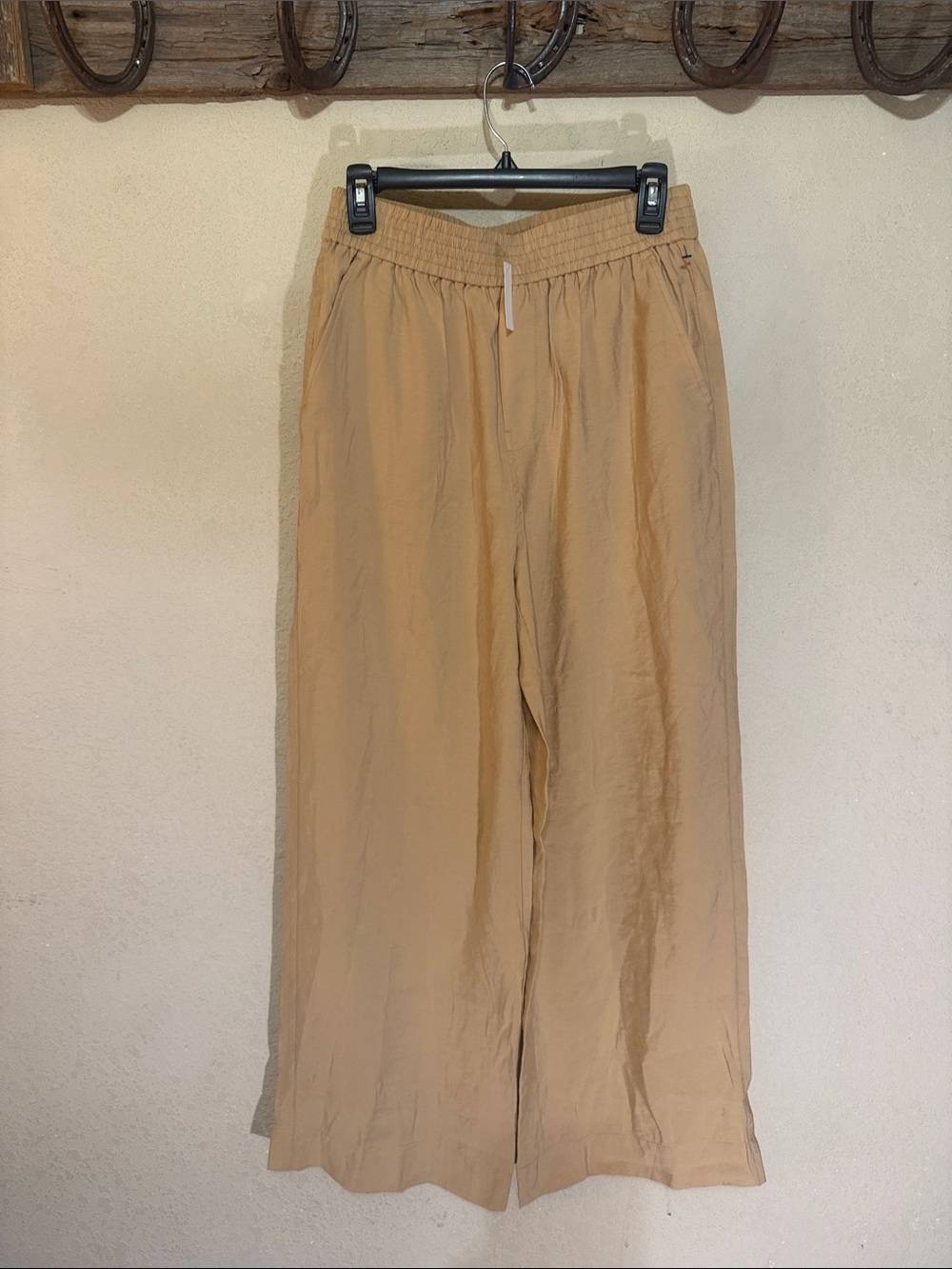 Madewell Wide-Leg Elastic Waist lightweight Pants - Tan